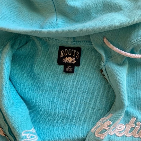 Roots Athletics Hoodie Zip Up Light Blue Sz S - Picture 4 of 9